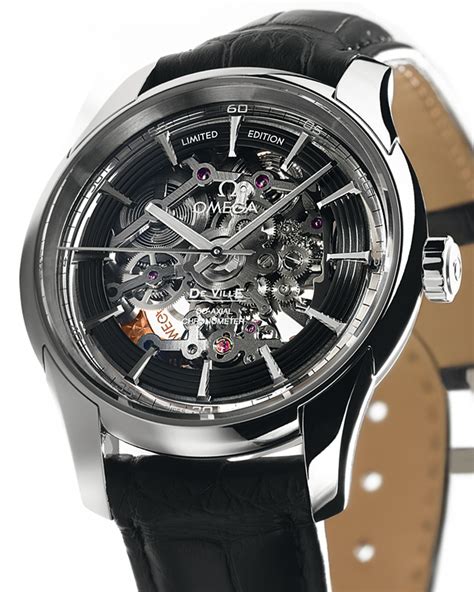 omega deville skeleton watch|omega deville men's watch price.